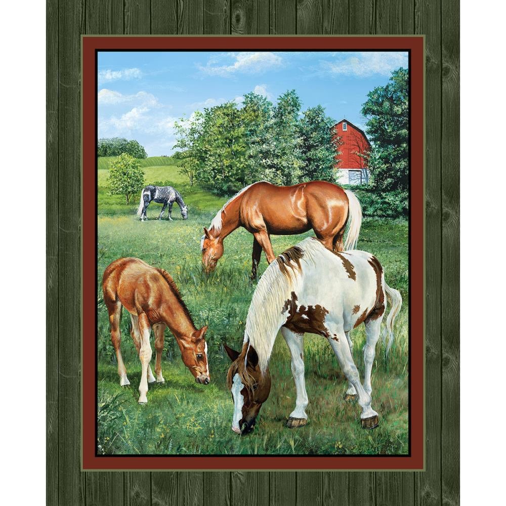 Horse Fabric Panel Quilt Panel Wall Panel Valley Crest Fabric From