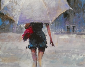 The girl with an umbrella
