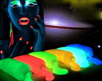 4 x Neon Glow in the Dark Face Body Paint