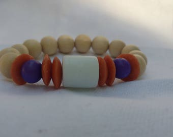Orange and White Glass Bracelet