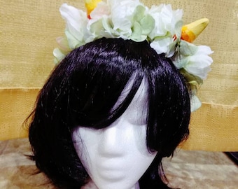 Homestuck Nepeta flower crown and horns headpiece