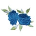 blue Rose Applique Patch Embroidered Iron on