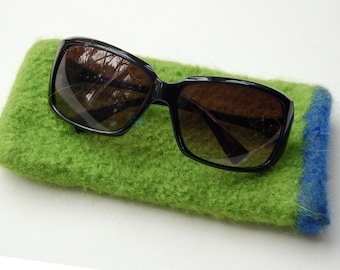 lime felted accessories suglasses case made to order