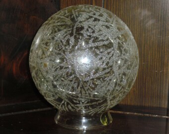Vintage MidCentury Hollywood Regency Clear Glass Glitter Speckle Ball Orb Globe