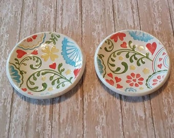 Set of 2 tea bag holder ring dish