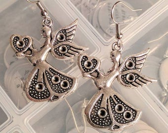 Angel Earrings - Christmas Earrings - Silver Earrings