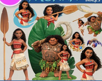 PRINCESS MOANA clipart png images, Digital Cliparts, Stickers, Decals, Png file, Transparent Backgrounds, digital print, printable images