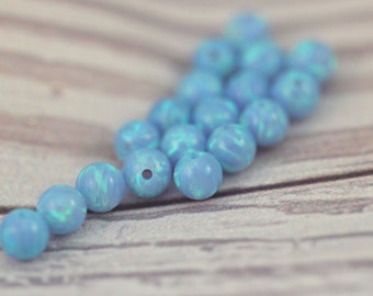 6MM Opal Beads / Loose Beads / Loose Opal / Round Beads / Opal Ball / Blue Fire Opal / Gemstone Beads / Jewelry Making / 10 pcs