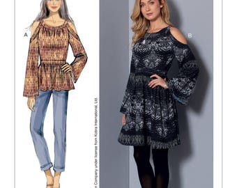 McCalls Sewing Pattern M7468 Misses Tunic or Dress, Cold Shoulder Dress, New Uncut Pattern
