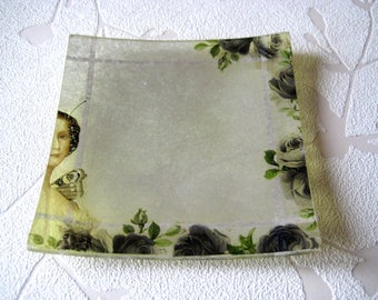 Victorian Faerie Glass Trinket Bowl