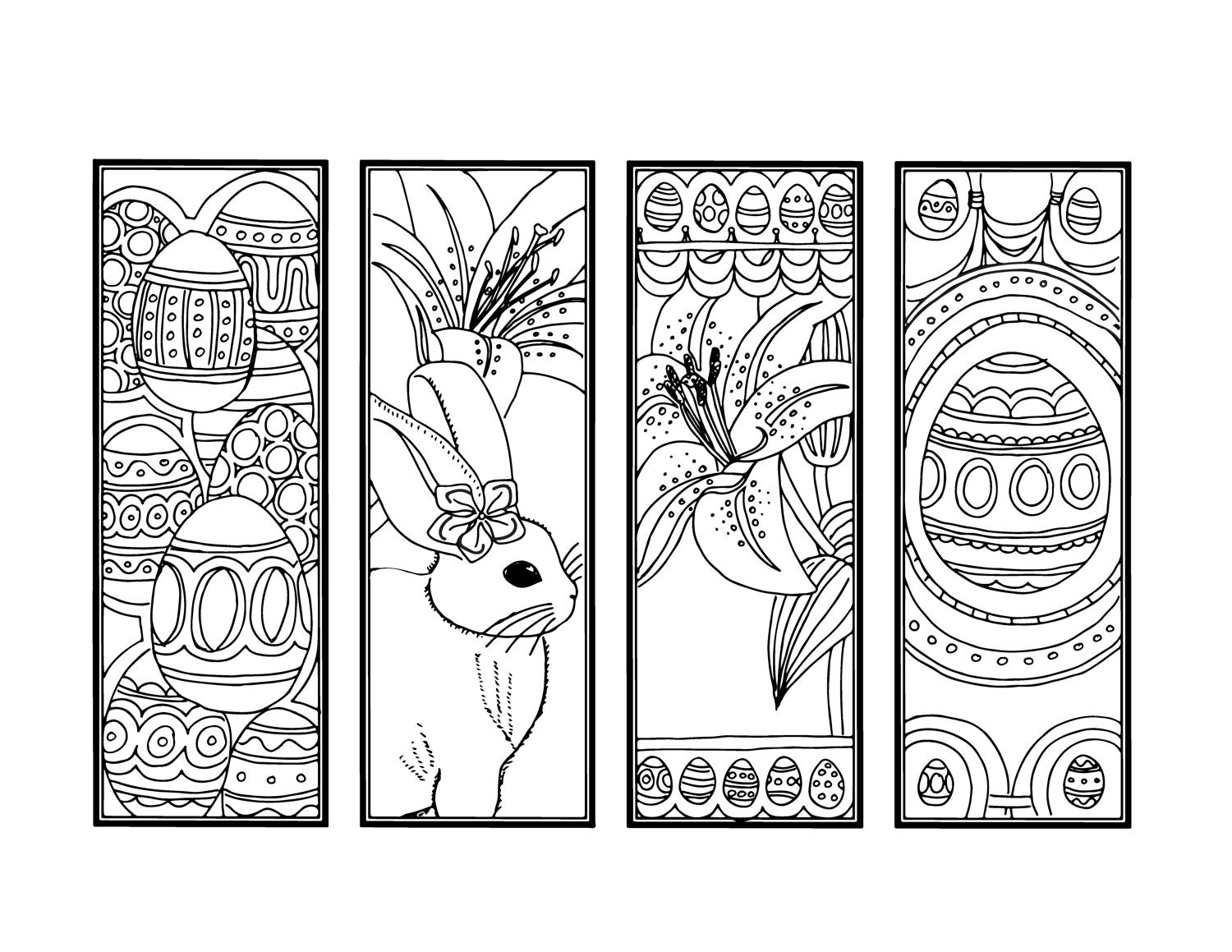 Download DIY Easter Bookmarks Printable Coloring Page Adult Coloring