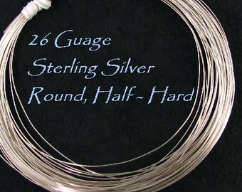 26 Gauge Sterling Silver Round Wire - Half Hard - 20 Ft Oakhill Silver Supply - HH26S20