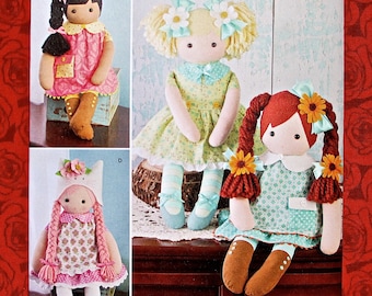 Simplicity Sewing Pattern 8402, 23" Stuffed Dolls & Clothes, Soft Figures, Classic Toy Collectible, Baby Shower, Child Birthday Gifts, UNCUT