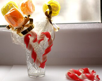 Christmas Candy Cane Soap - Lollipop Soap for Children - Winter Holiday Gift