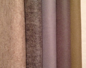 PURE WOOL FELT, *******Craft Supply ***** 5 sheets **** Shades of Grey****.......free shipping in Australia...........Waldorf