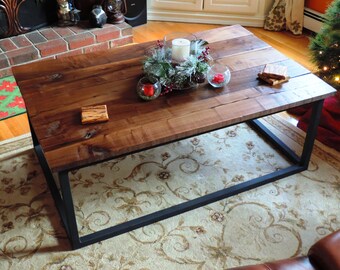 Industrial Reclaimed Walnut Coffee Table