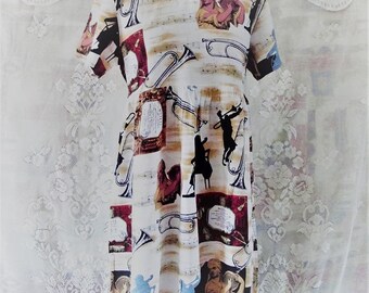 Holiday Sale 90s Novelty Print Mini Babydoll Dress