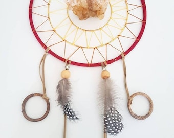 10 " inch dreamcatcher, vegan friendly, cruelty-free, recycled, natural - Sun Goddess