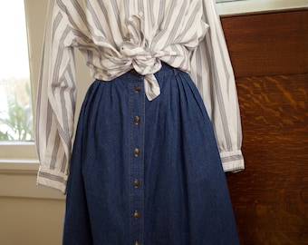 Vintage Denim Midi Skirt