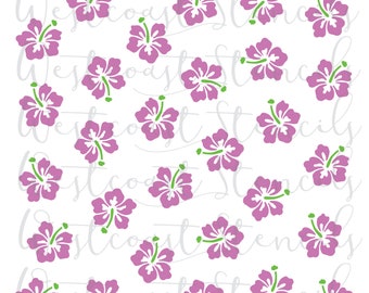 Hibiscus stencil | Etsy