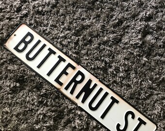 Vintage Street Sign - 'BUTTERNUT' - 30" x 6 - Authentic Original Street Sign