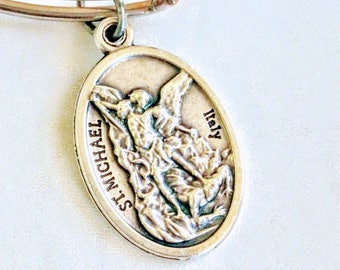 Saint Michael bangle | Catholic Bangle, Bracelet | Patron Saint of Chivalry| Patron Saint of Police Officers| Patron Saint of Soldiers
