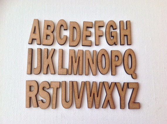 Laser cut alphabet letter embellishment x10