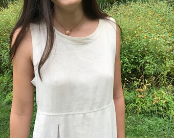 Creme Linen Sleeveless Maxi Dress