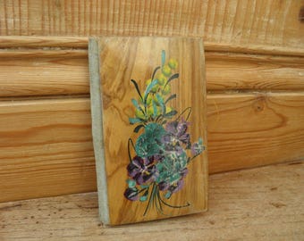 Vintage Wooden Book-Like Needle Case, with Mirror and Thread Saver, Souvenir from Nice, Antique French Souvenir,
