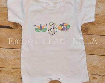 mardi gras embroidered shirt