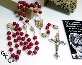 Flower Bead Our Father Beads- Rose Petal Bead Memory Rosary- Example of a Custom Rosary