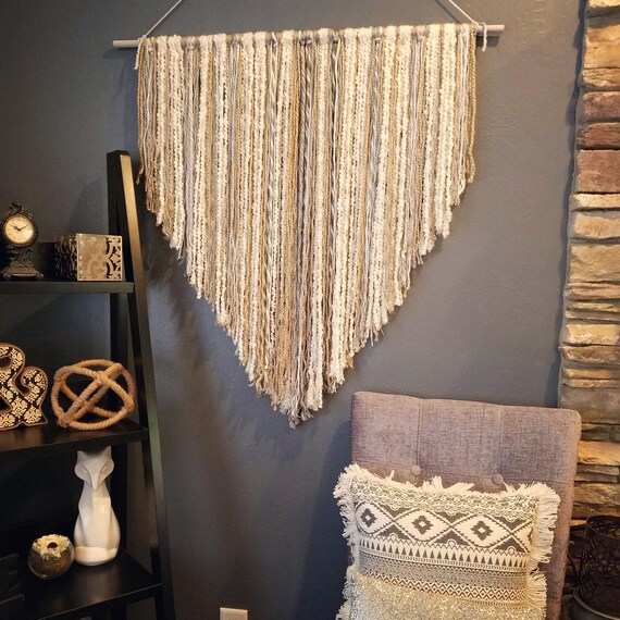 Neutral Boho wall Hanging Large Wall Art Custom Home Decor
