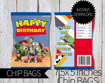 toy story party bag template chip bags etsy toy story party bag template chip bags etsy