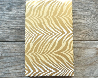 Gold Zebra Wrapping Paper, 20 Square Feet - Gold Wrapping Paper - Feminine Gift Wrap - Birthday Wrapping Paper - Animal Print - Safari Print