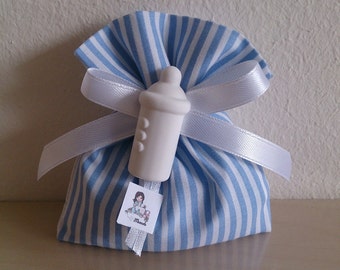 Temporarily UNAVAILABLE-Set of 20 bags Blue Stripes-wedding favors