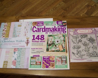 Cardmaking & Papercraft Magazine Issue 176 Christmas 2017 +Angel Clear Stamp Set +Star Embossing Folder +Paper Designs