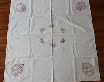 Vintage tablecloth, hand embroidered, SALE