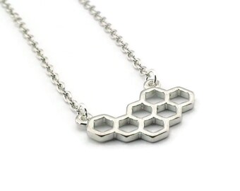SALE Honeycomb Necklace, Bee Necklace