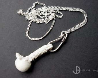 Necklace Magnolia 2, porcelain matt, 60 cm silver 925