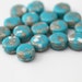Vintage Lucite Turquoise White Gold Flat Round Coin Beads 10mm (16)