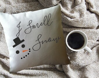 I smell snow decorative throw pillow cover/lorelai gilmore quote/ gilmore girls fan gift