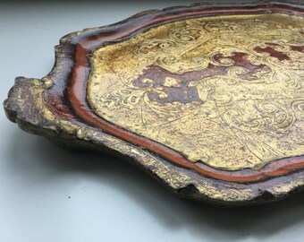 Vintage, Italian, Florentine, Tray, Vanity Tray