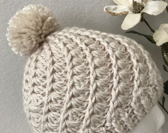 Crochet Slouchy Spiral Women's Winter Hat
