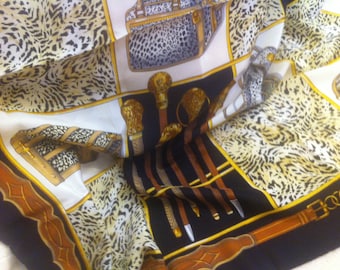 Sale:Designer Seidentuch XL, "C.Cantinaro" Italy, Taschen/Leo-print