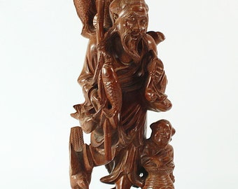 Hand Carved, Wood Asian figures, Gifts for Women, Gifts for Men, Antique collectible,60 Th Birthday gift, Vintage, Victorian, Christmas