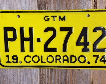 Vintage Colorado 1974 License Plate, Old License Plate, Vintage License Plate, License Plate