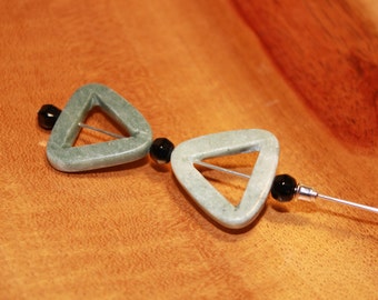 Green Triangles Hat Pin