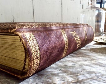 Antique Leather Bound Photo Album, Victorian Photo Album
