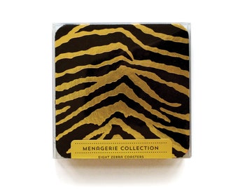 Zebra - Letterpress Coasters, Set of 8