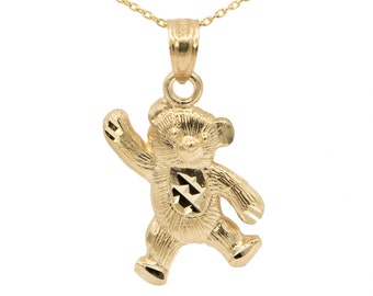 10k Yellow Gold Teddy Bear Necklace